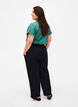 Pantalon à smocks en lin, Noir, Model image number 1