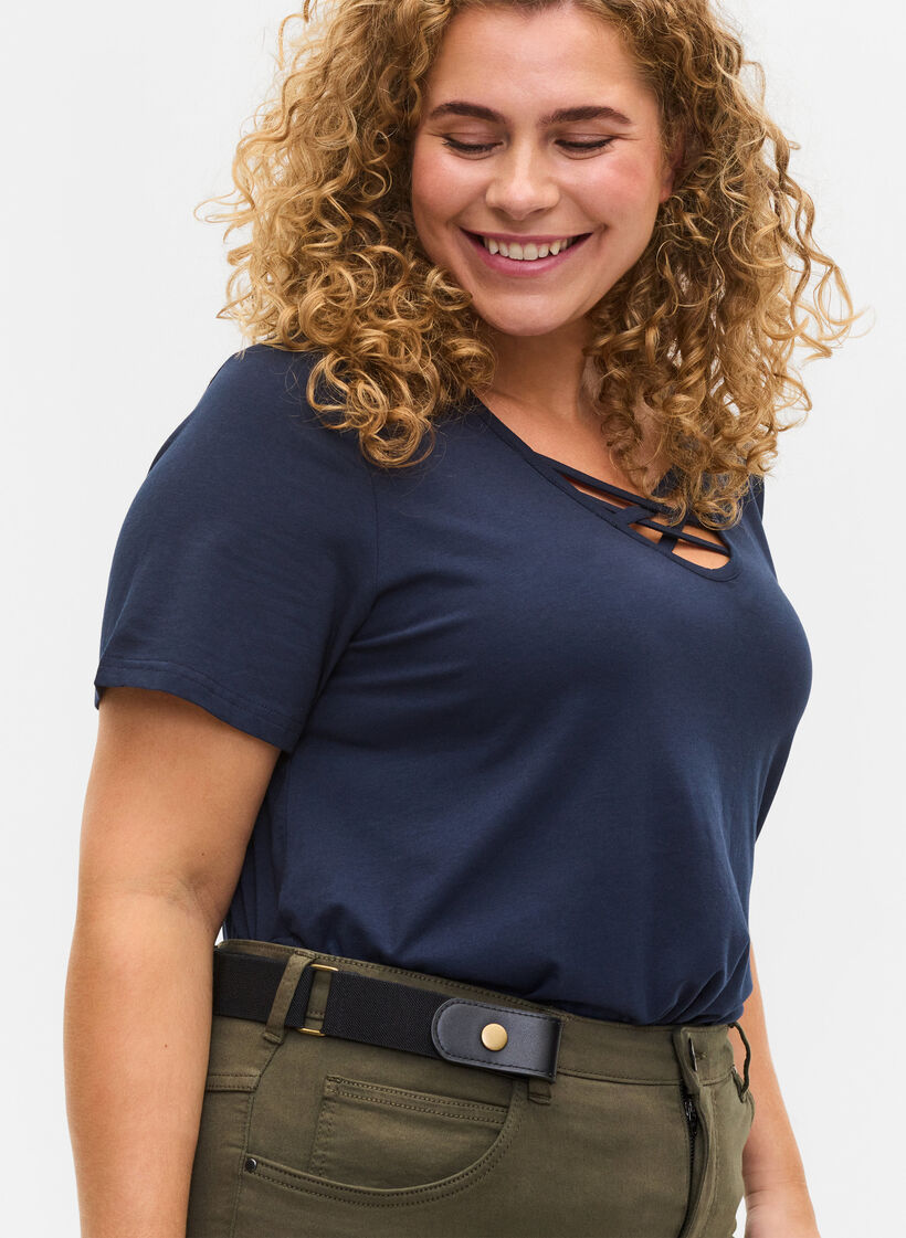 Ceinture &eacute;lastique, Noir, Model image number 0
