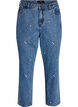 Jeans Mille coupe Mom avec broderies, Bleu, Packshot image number 0