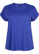 T-shirt &agrave; manches courtes en coton m&eacute;lang&eacute;, Bleu, Packshot image number 0
