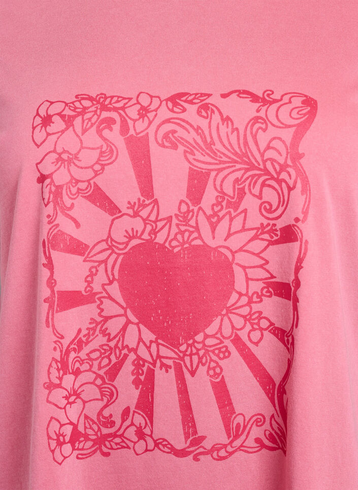 T-shirt en coton biologique avec une impression cool, Rose, Packshot image number 2