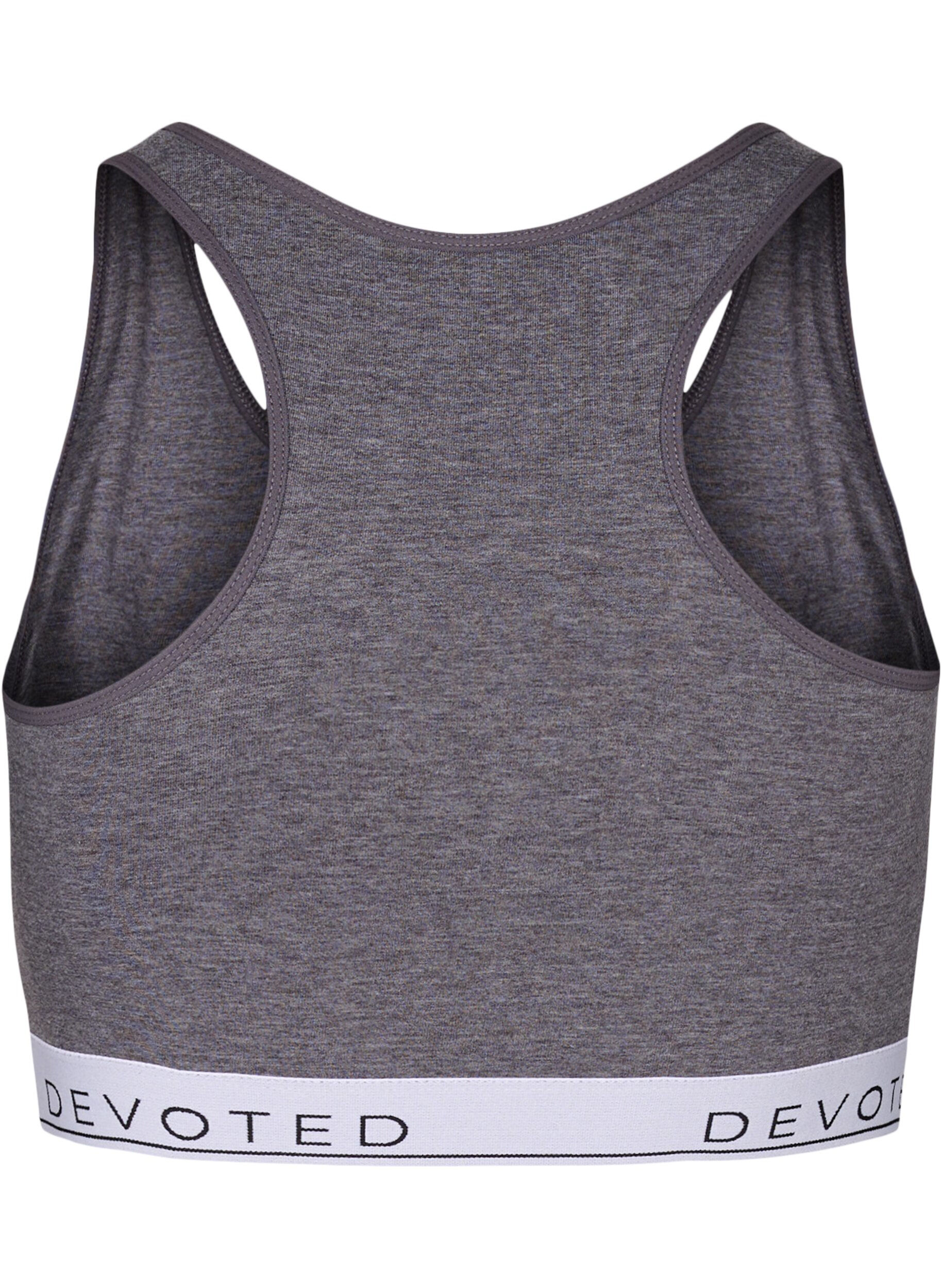 Zizzi Soutien-gorge chin&eacute; &agrave; encolure ronde, Medium Grey Melange, Packshot image number 1