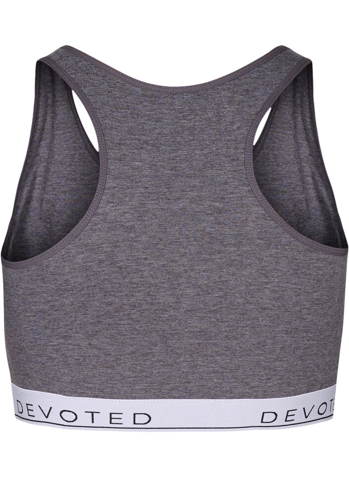 Soutien-gorge chiné à encolure ronde, Medium Grey Melange, Packshot image number 1
