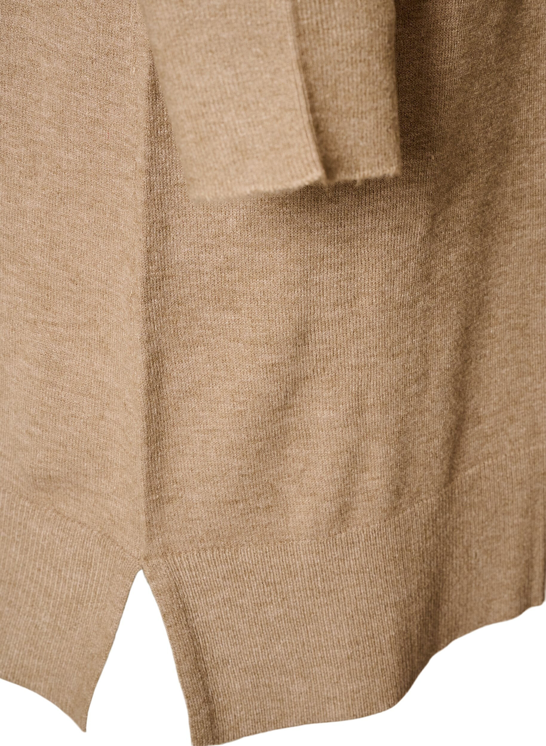 ZizziRobe courte en maille &agrave; manches raglan et couture centrale, Beige, Packshot image number 3