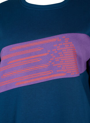 Sweat-shirt à imprimé sportif, Blue Wing Teal Comb, Packshot image number 2