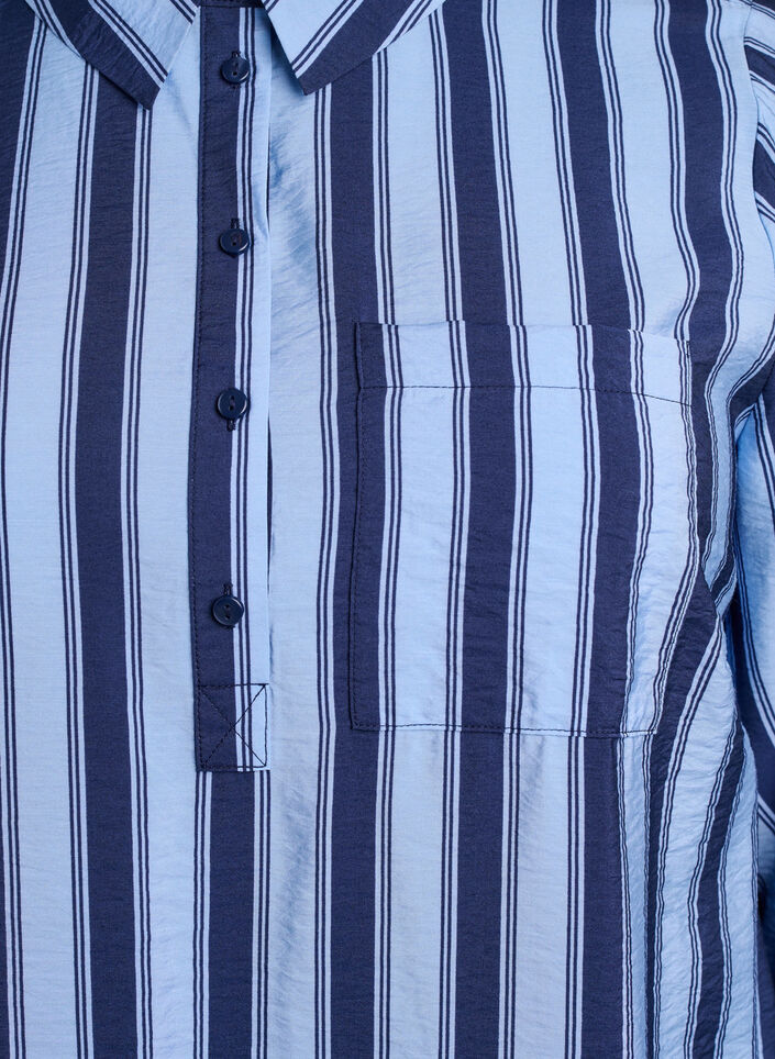 Robe courte avec col et poche poitrine, Bleu, Packshot image number 2