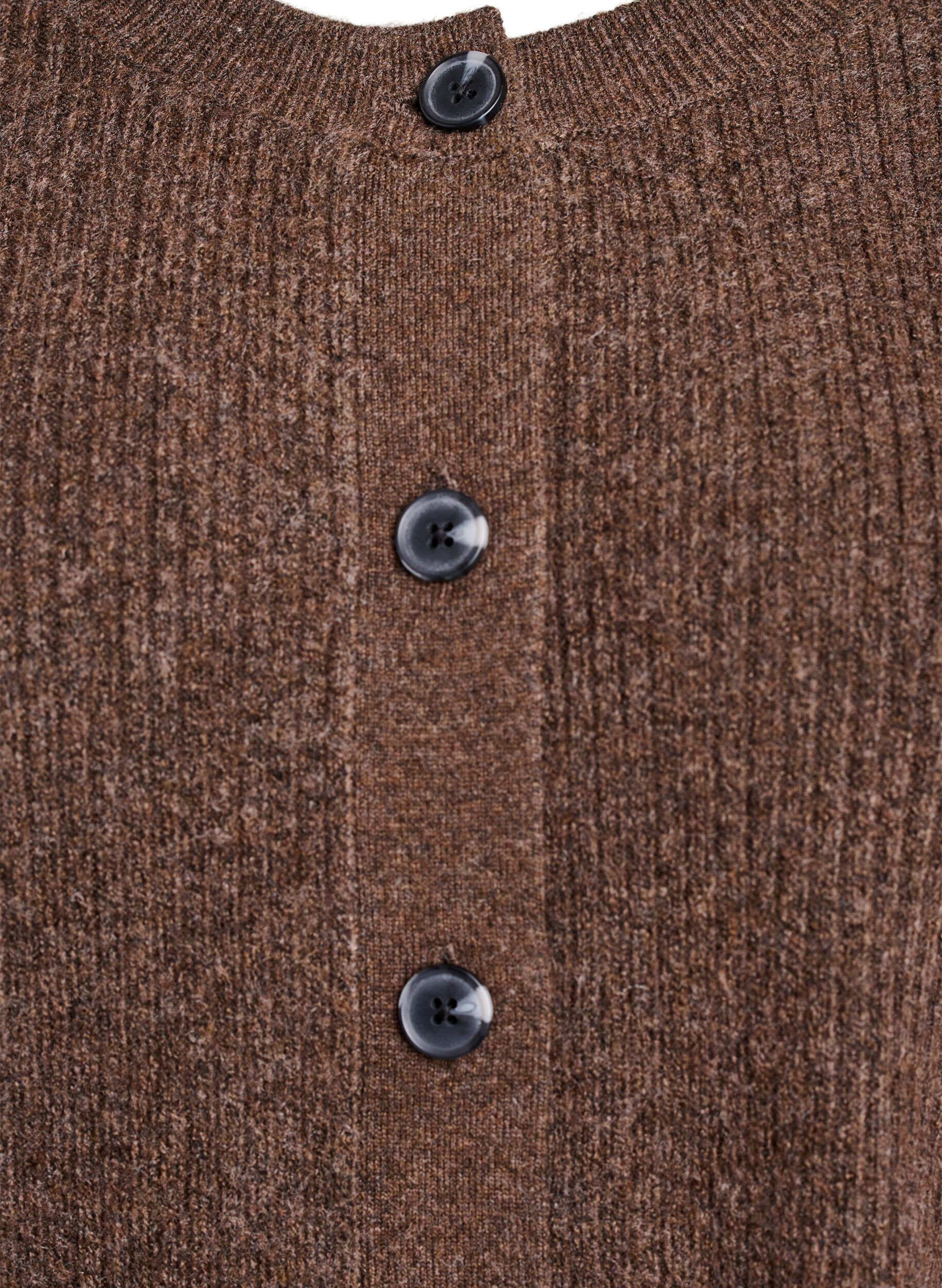 Zizzi Cardigan en tricot c&ocirc;tel&eacute; avec boutons, Marron, Packshot image number 2
