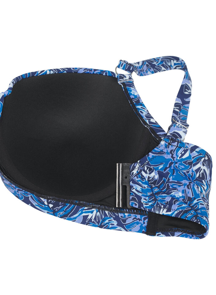 Haut de bikini avec armatures et imprim&eacute;, Bleu, Packshot image number 3