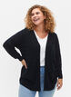 Cardigan rayé ton sur ton, Navy Blazer, Model image number 0