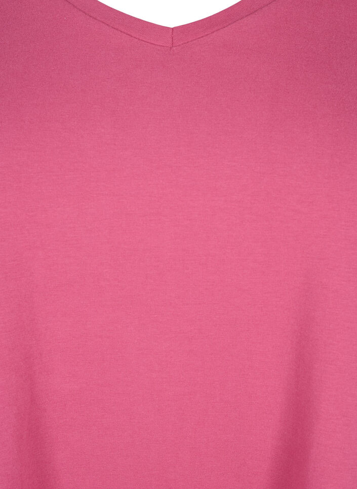 T-shirt basique en coton de couleur unie, Bordeaux, Packshot image number 2