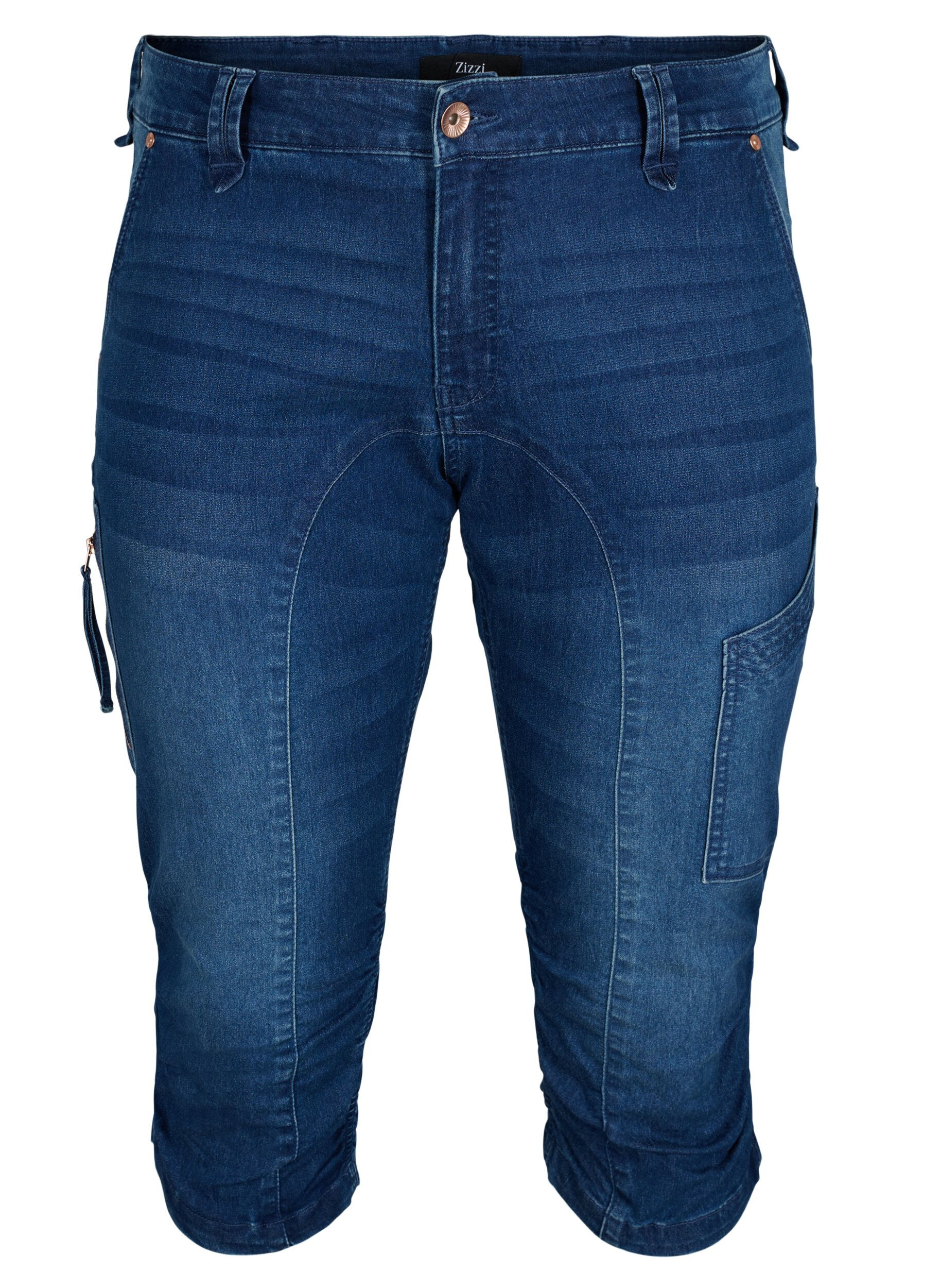 Jean capri coupe slim avec poches