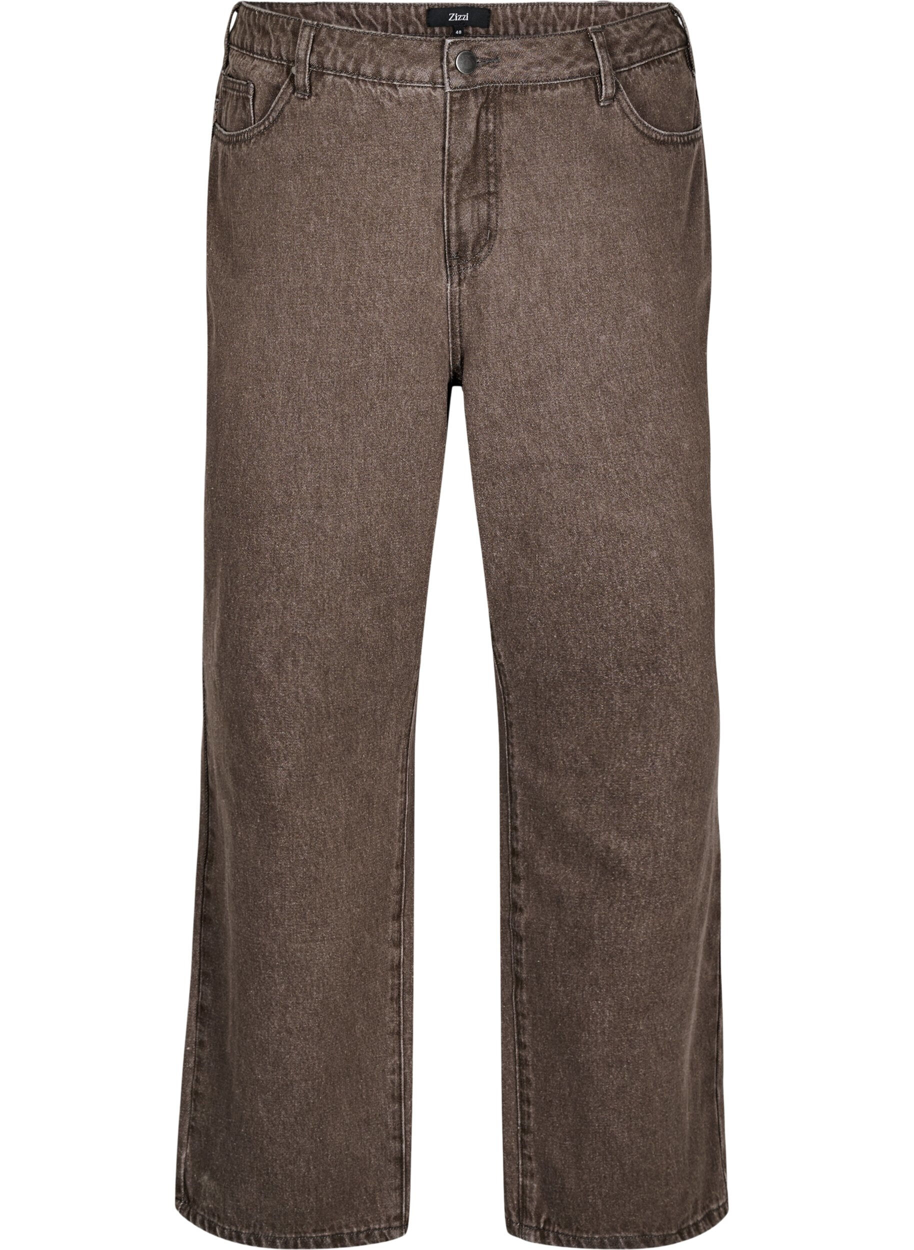 Jean coupe droite en denim color&eacute;