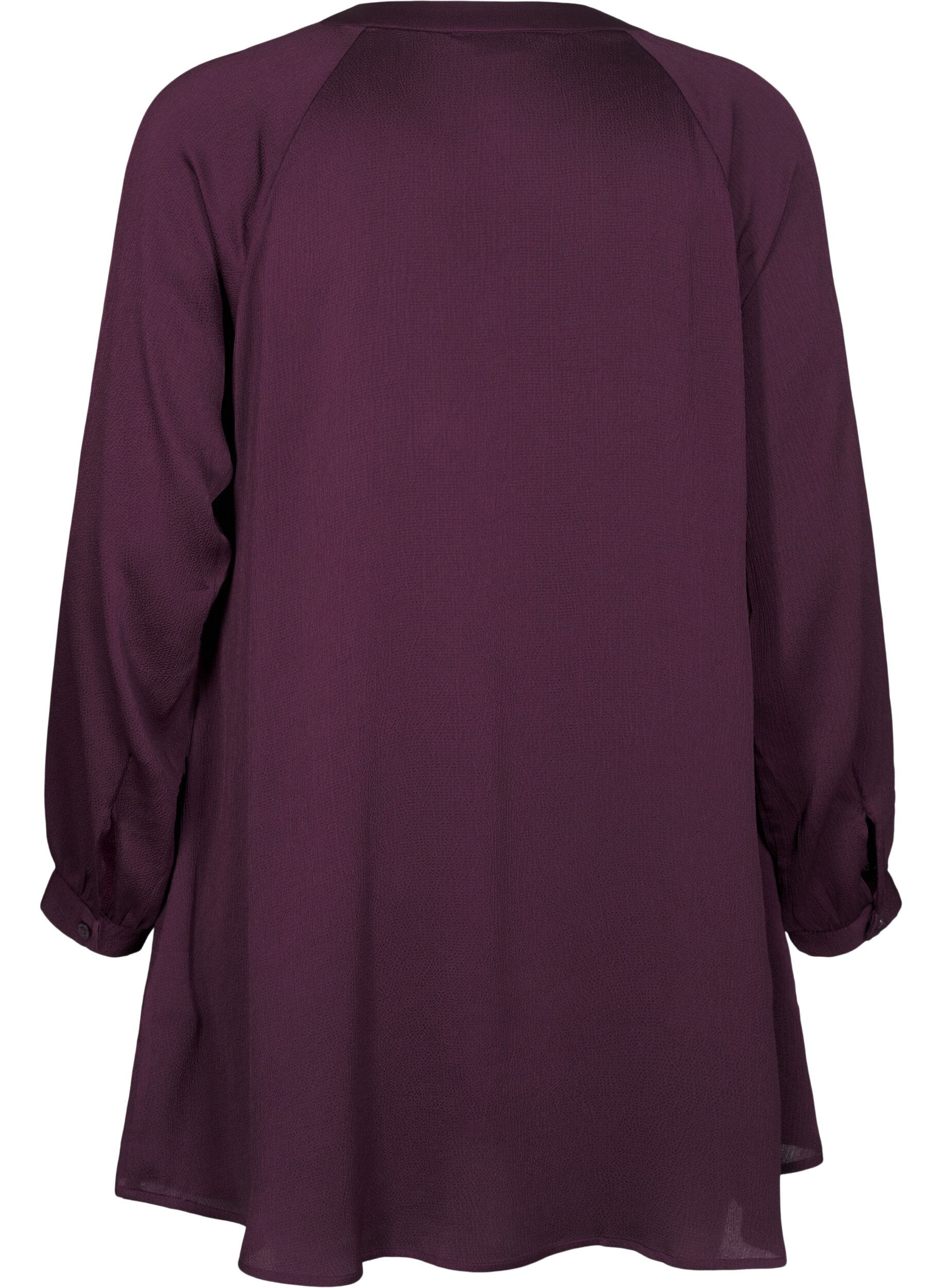 Zizzi Chemise longue &agrave; boutons et manches longues, Potent Purple, Packshot image number 1