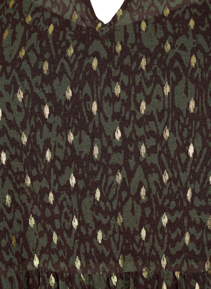 Tunique avec imprimé et lurex, Green Ethnic AOP, Packshot image number 2