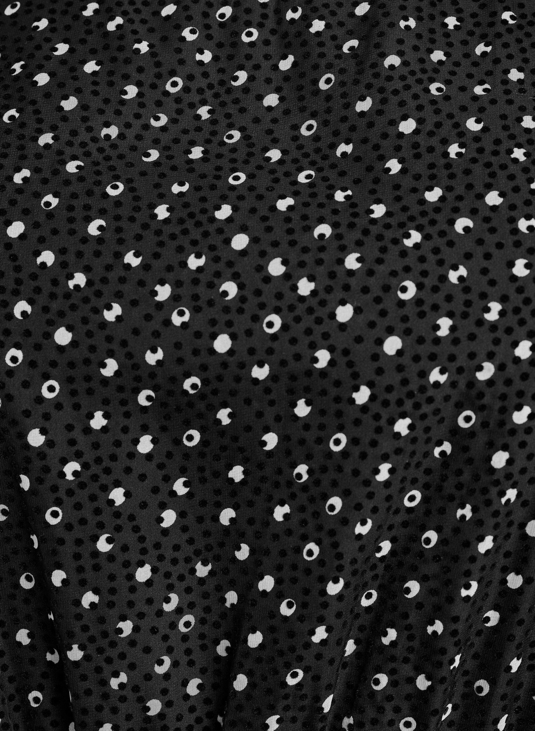 Zizzi Robe midi en chiffon &agrave; motif &agrave; pois, Noir, Packshot image number 2