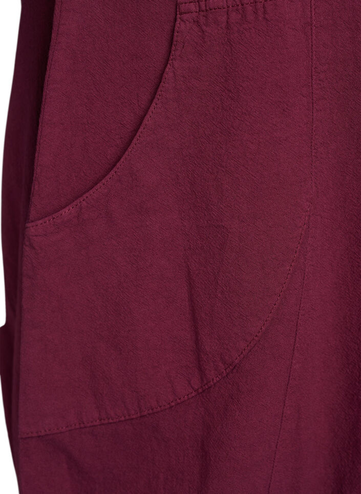 Robe en coton &agrave; manches courtes, Bordeaux fonc&eacute;, Packshot image number 3