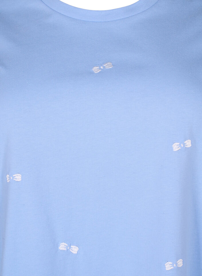 T-shirt en coton biologique avec des nœuds, Serenity W. Bow Emb., Packshot image number 2