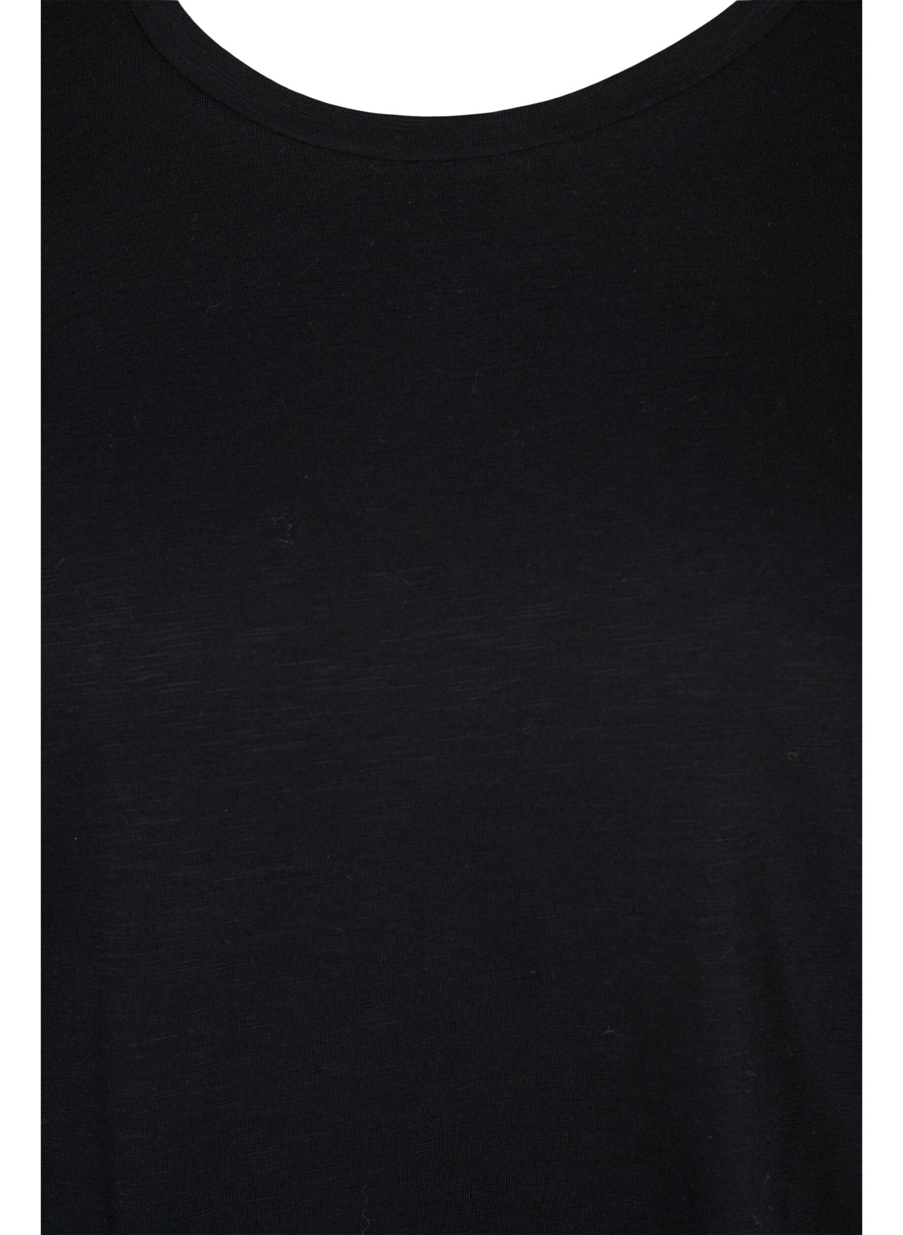 Zizzi Lot de 2 T-shirt basiques en coton, Black/Navy Blazer, Packshot image number 2