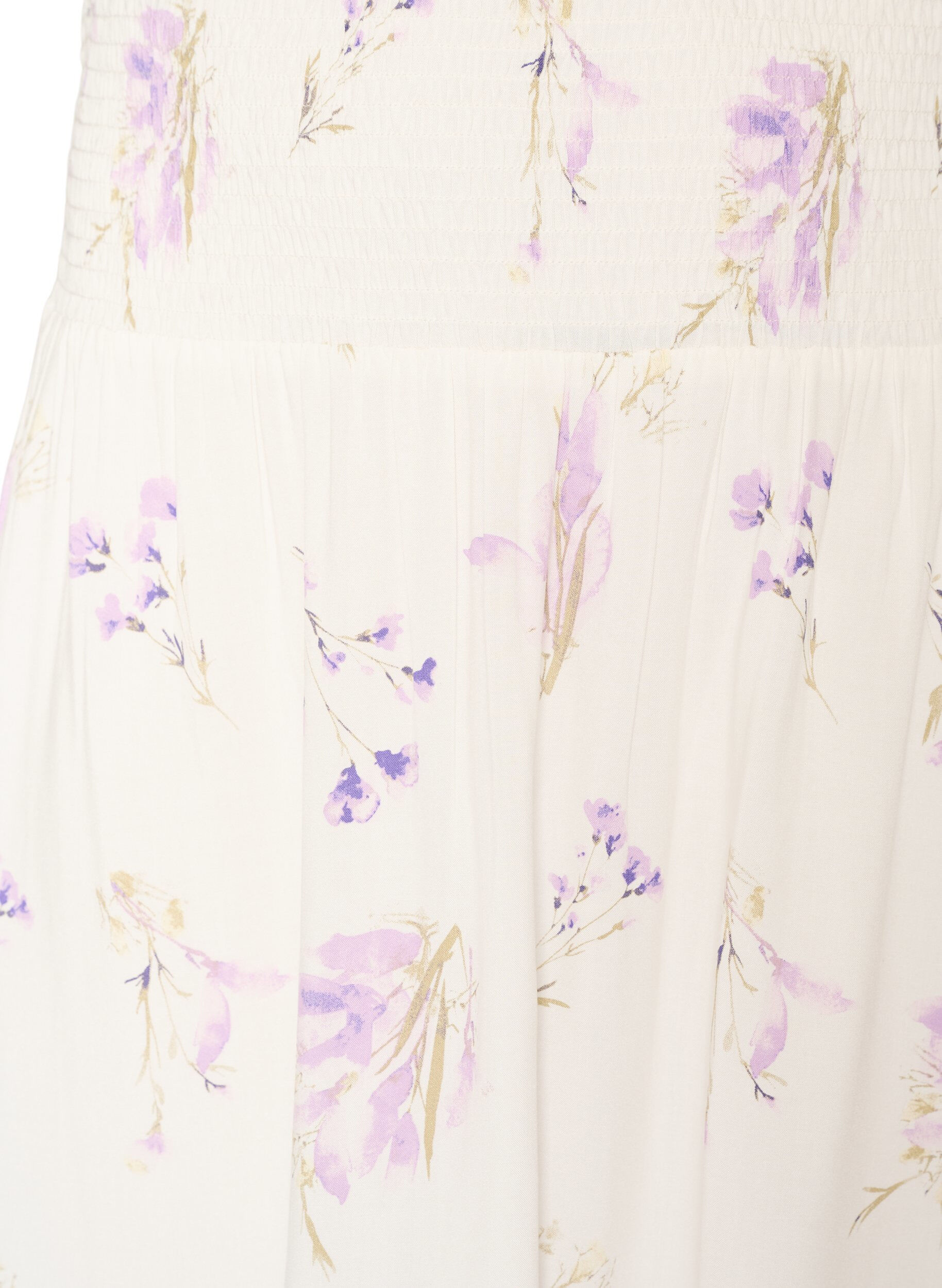 ZizziJupe longue en viscose avec smocks, Blanc, Packshot image number 2