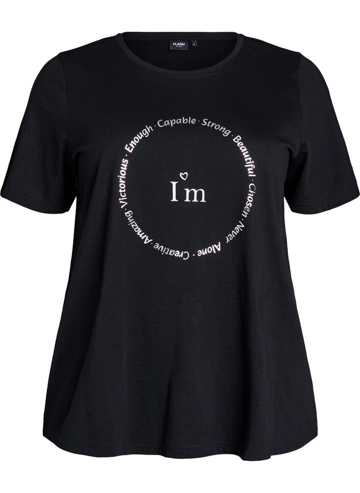 T-shirt imprim&eacute;, Noir, Packshot image number 0