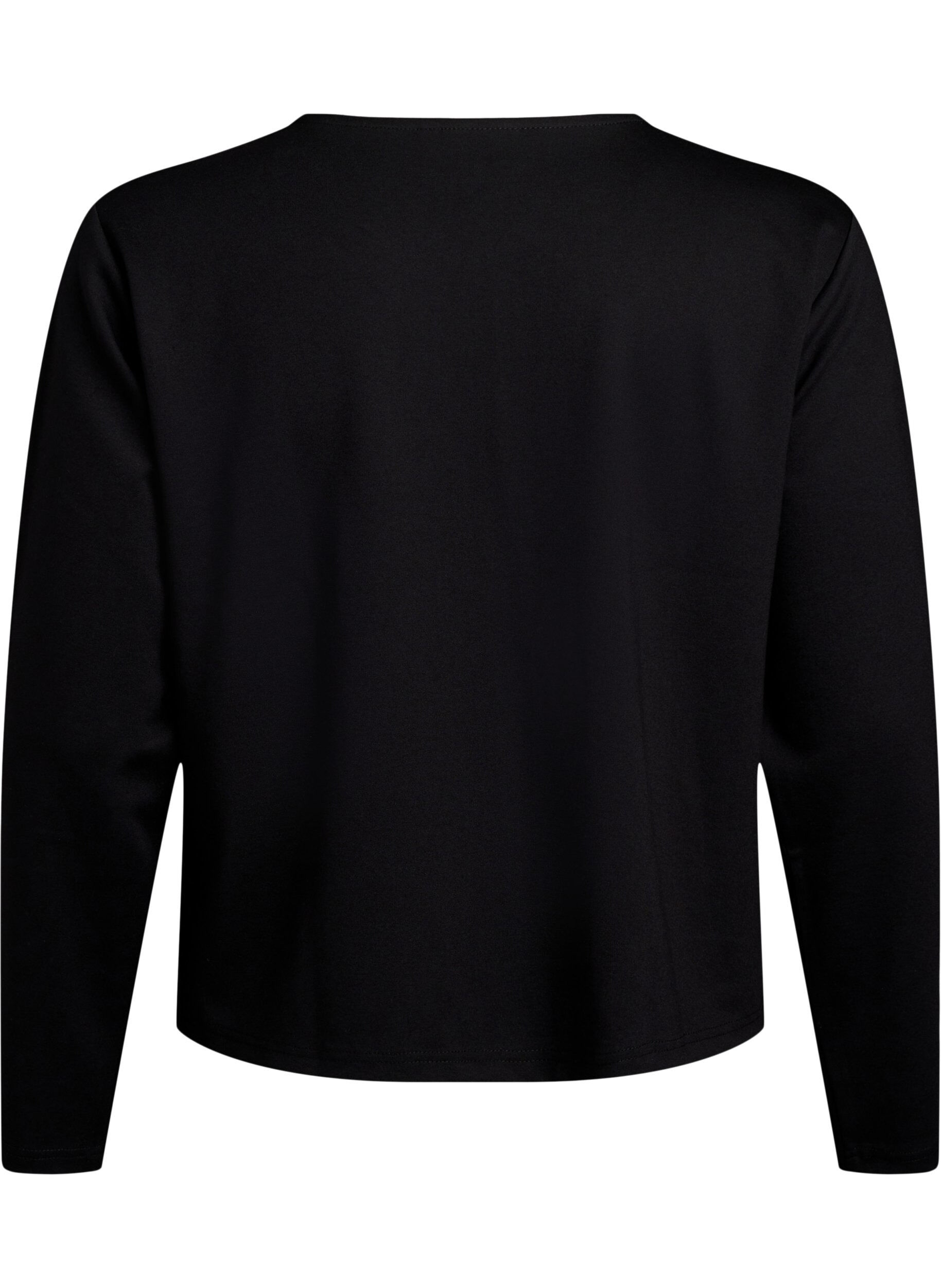Zizzi Cardigan avec boutons d&eacute;coratifs et manches longues, Black, Packshot image number 1