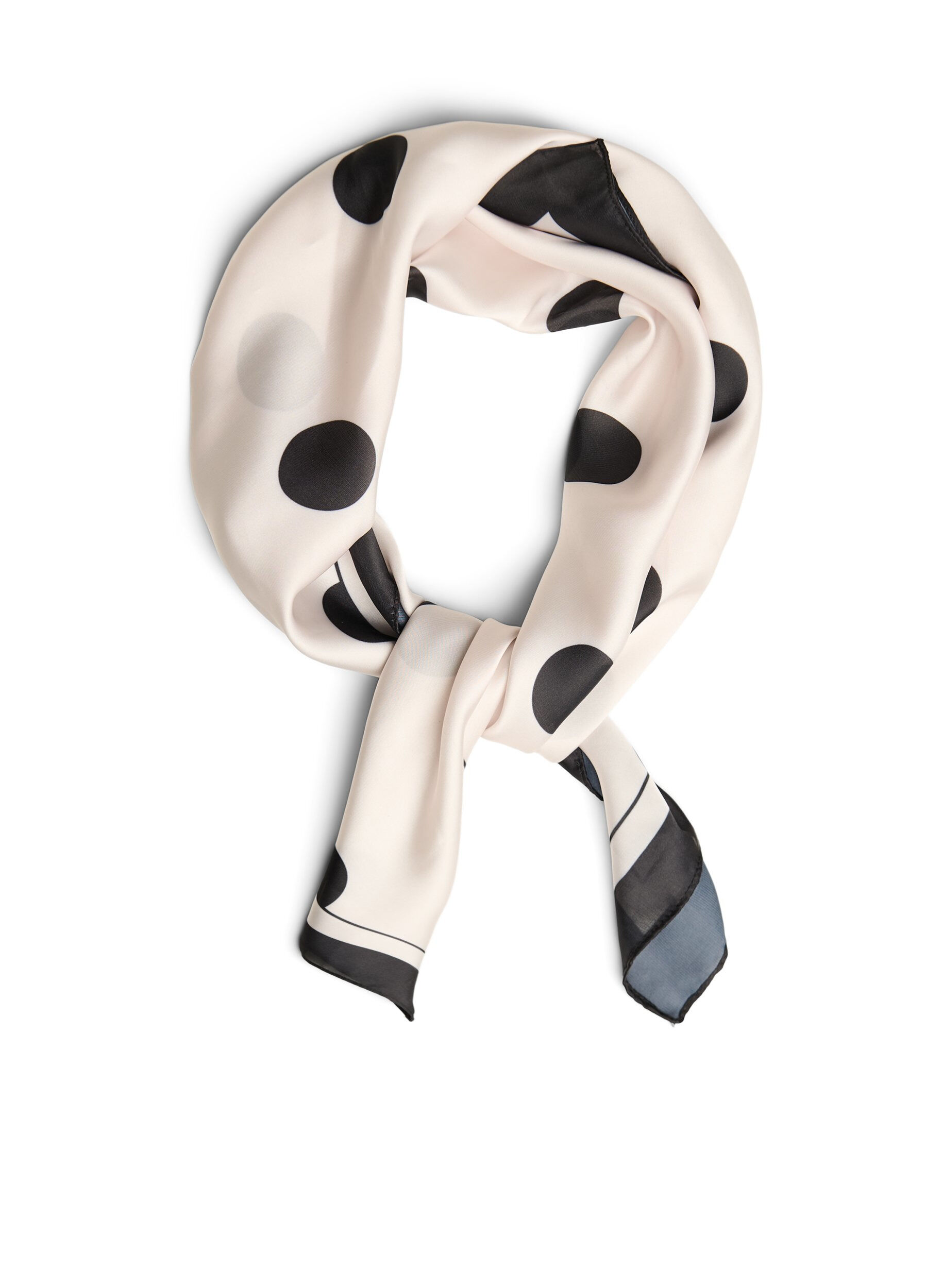Zizzi Foulard carr&eacute; &agrave; l&rsquo;aspect satin avec un motif, Beige, Packshot image number 0