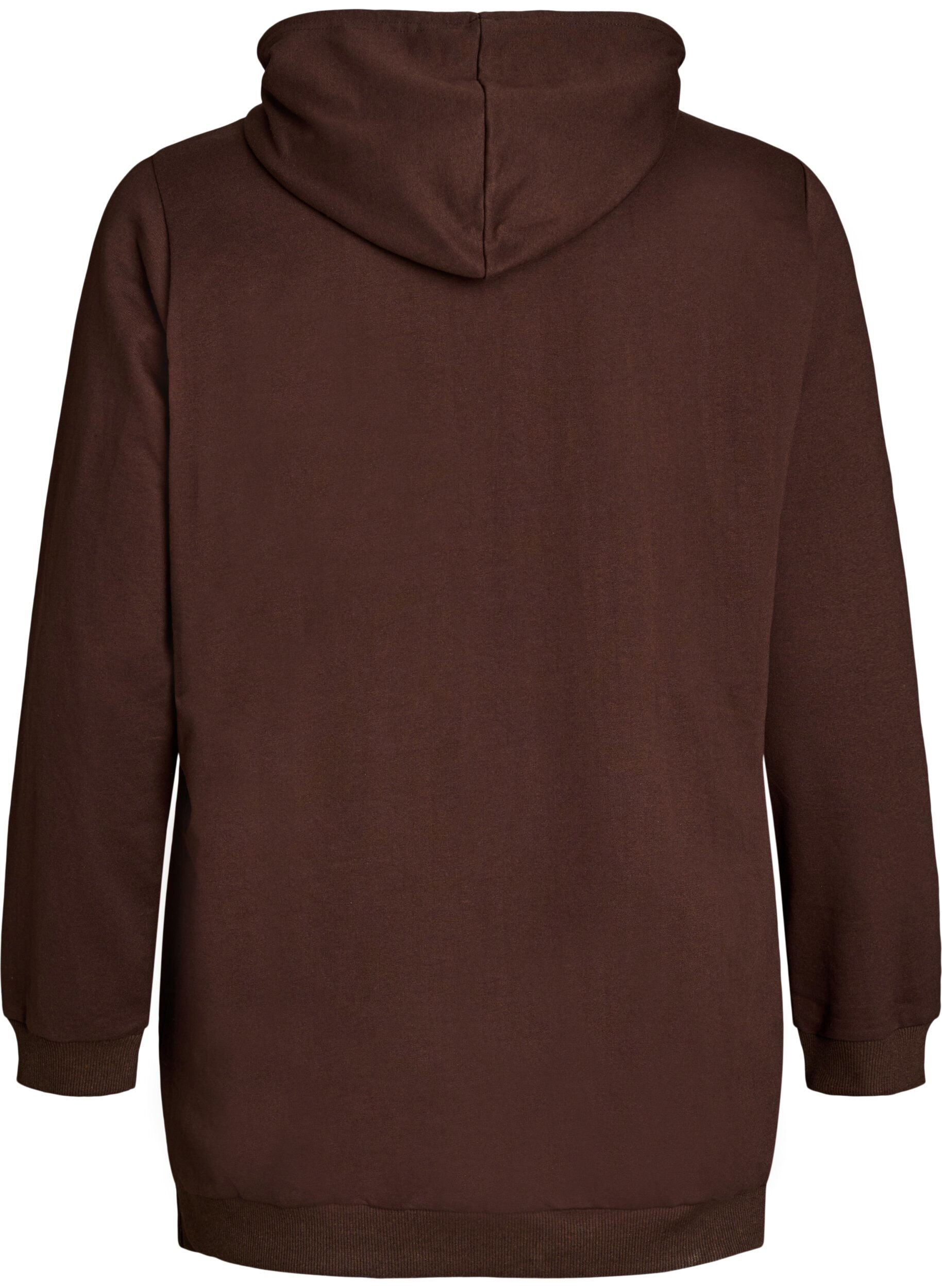 ZizziSweat &agrave; capuche avec une inscription en bouclette, Marron, Packshot image number 1