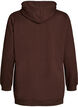 Sweat &agrave; capuche avec une inscription en bouclette, Marron, Packshot image number 1