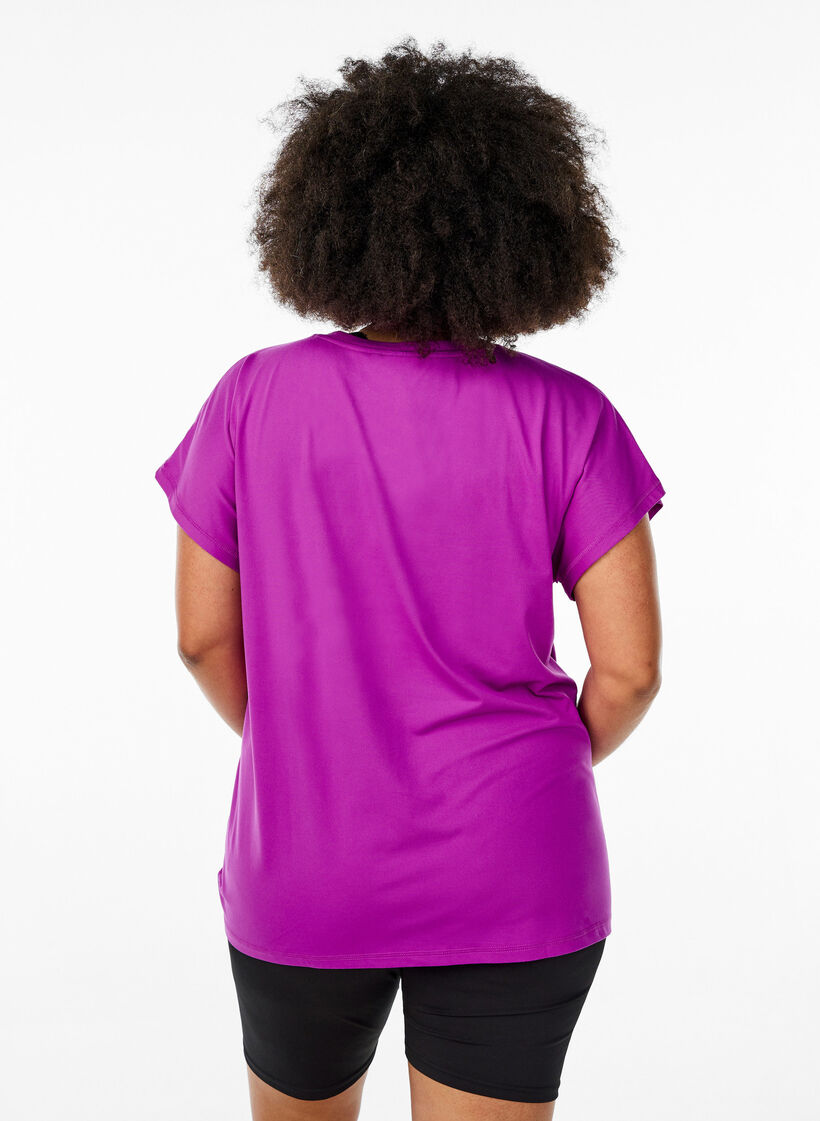T-shirt de sport couleur unie, Violet, Model image number 2