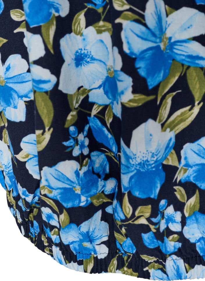 Robe en coton imprim&eacute; &agrave; manches courtes, Bleu, Packshot image number 3