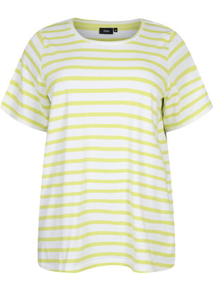 T-shirt en coton rayé, Wild Lime Stripes, Packshot image number 0