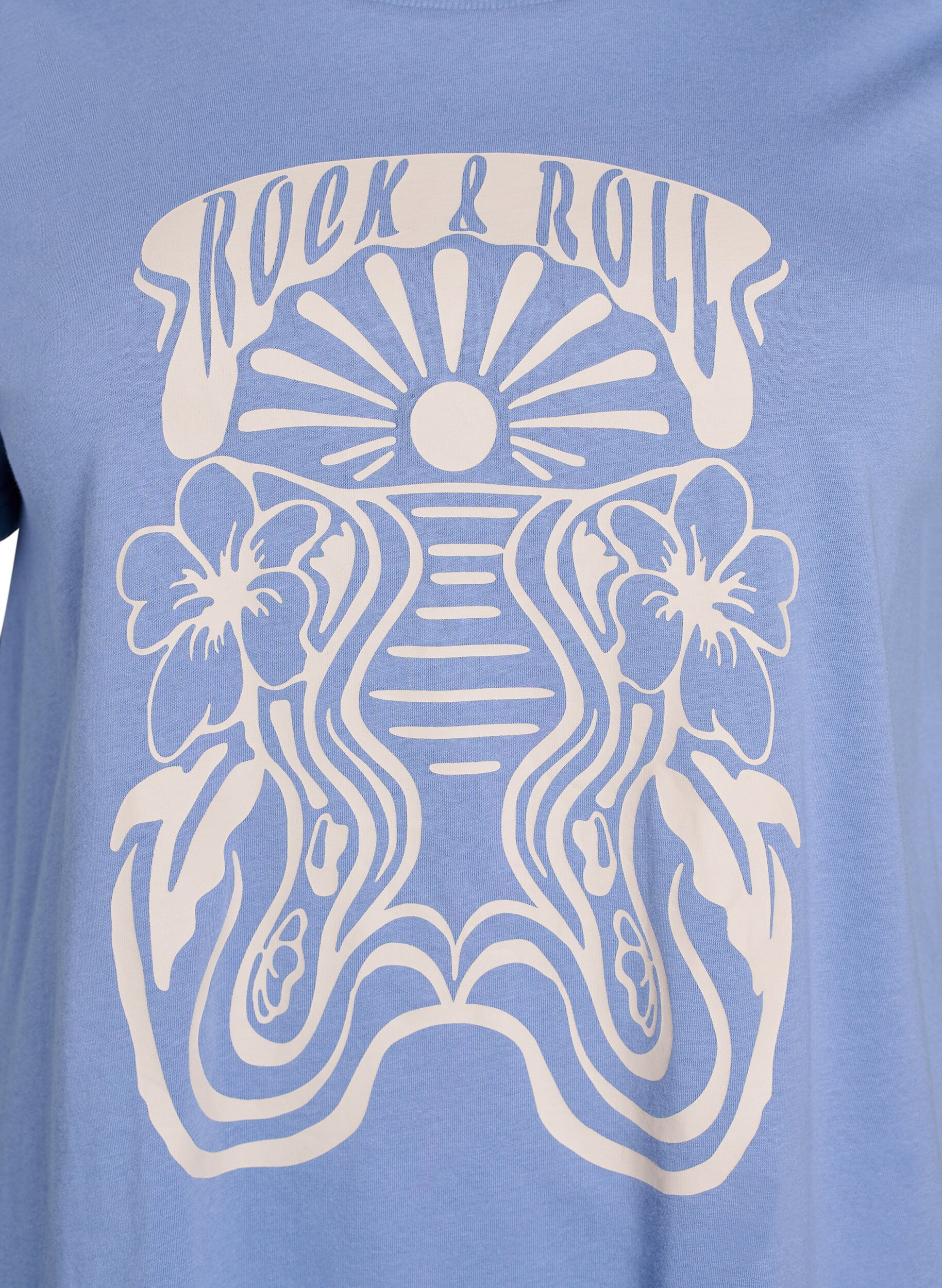 Zizzi T-shirt avec imprim&eacute; r&eacute;tro, Bleu, Packshot image number 2