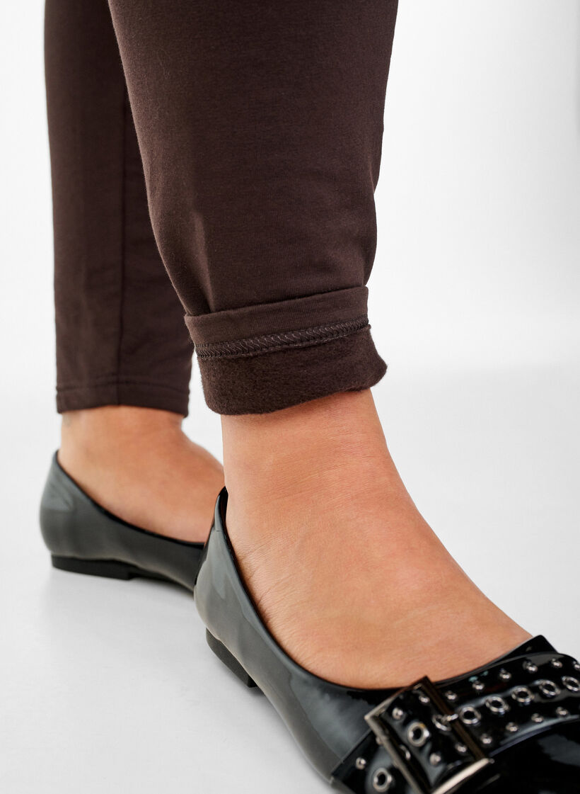 Leggings en coton avec doublure, Marron, Model image number 3