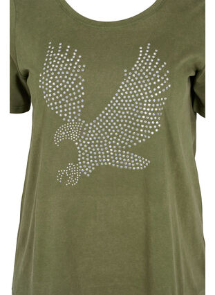 T-shirt en coton délavé à l'acide et aux pierres, Ivy Green Wash, Packshot image number 2