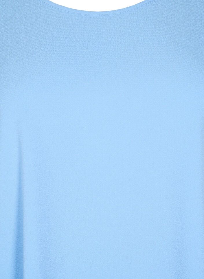 Chemisier à manches courtes et encolure ronde, Bleu Clair, Packshot image number 2