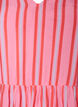 Robe midi &agrave; rayures avec coupe empire et volants, Rose, Packshot image number 2
