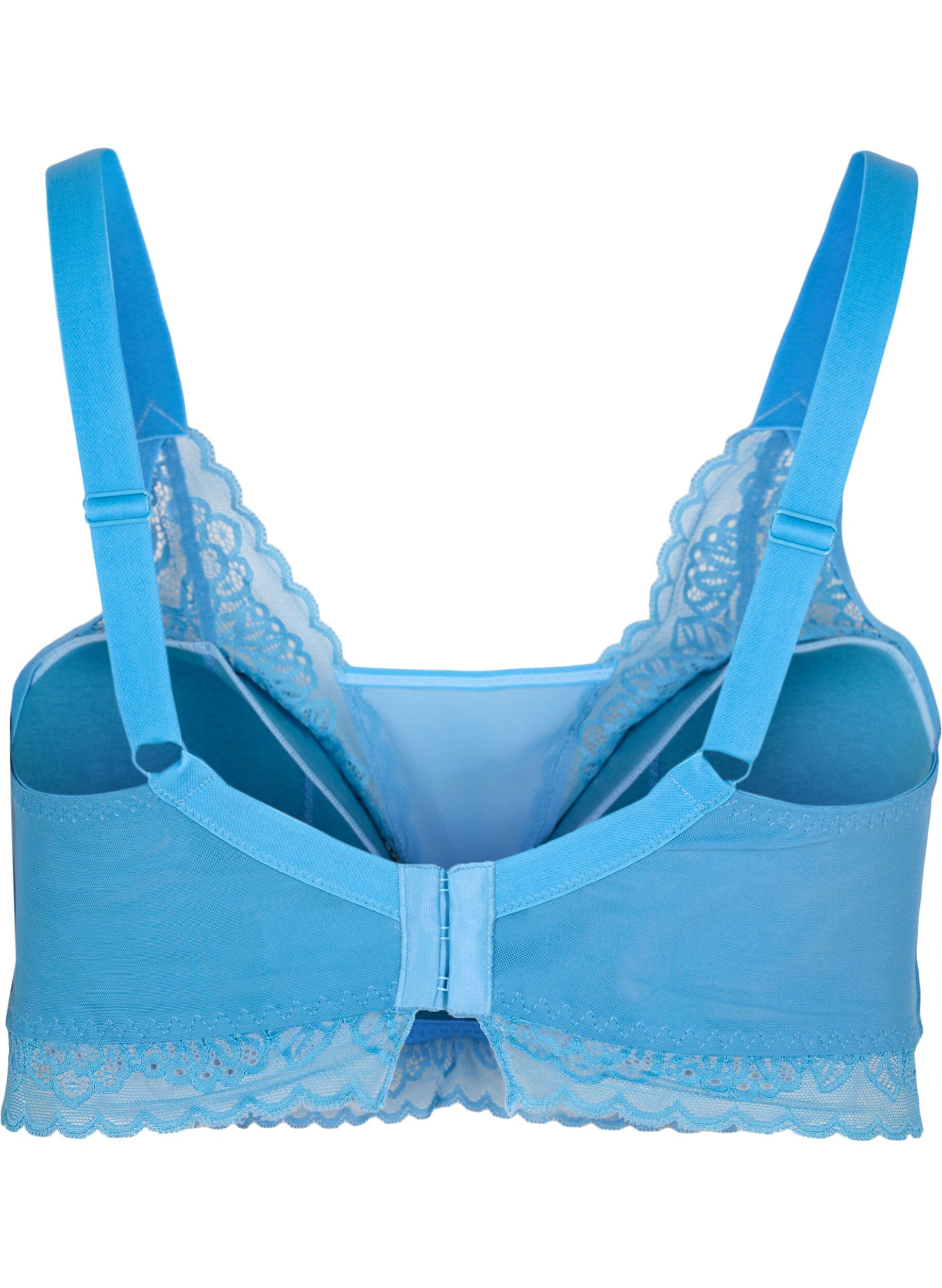 Zizzi Soutien-gorge avec dentelle et rembourrage doux, Bleu, Packshot image number 1