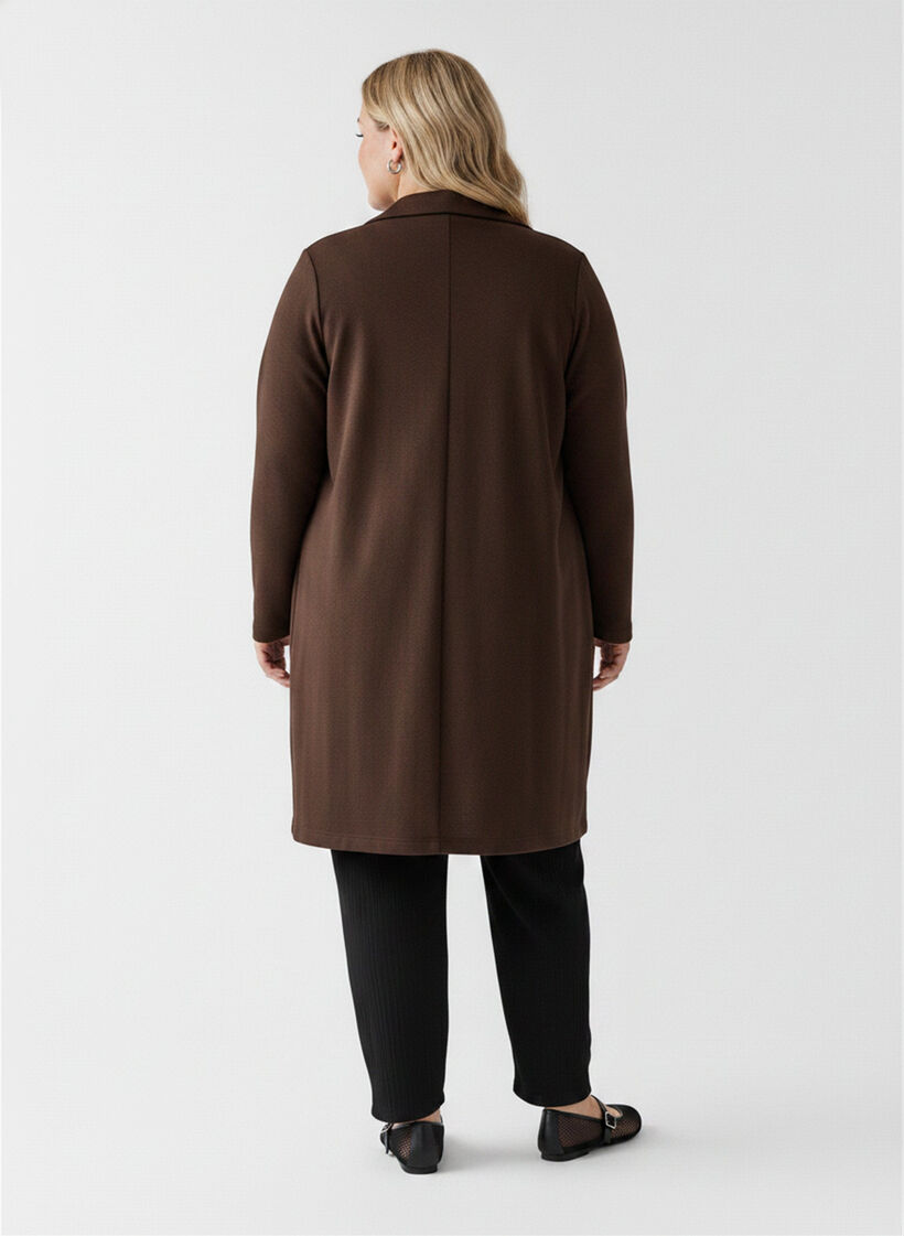 Blazer long avec des poches, Marron, Model image number 2