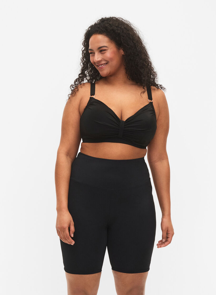 Short de bain long, Noir, Model image number 0