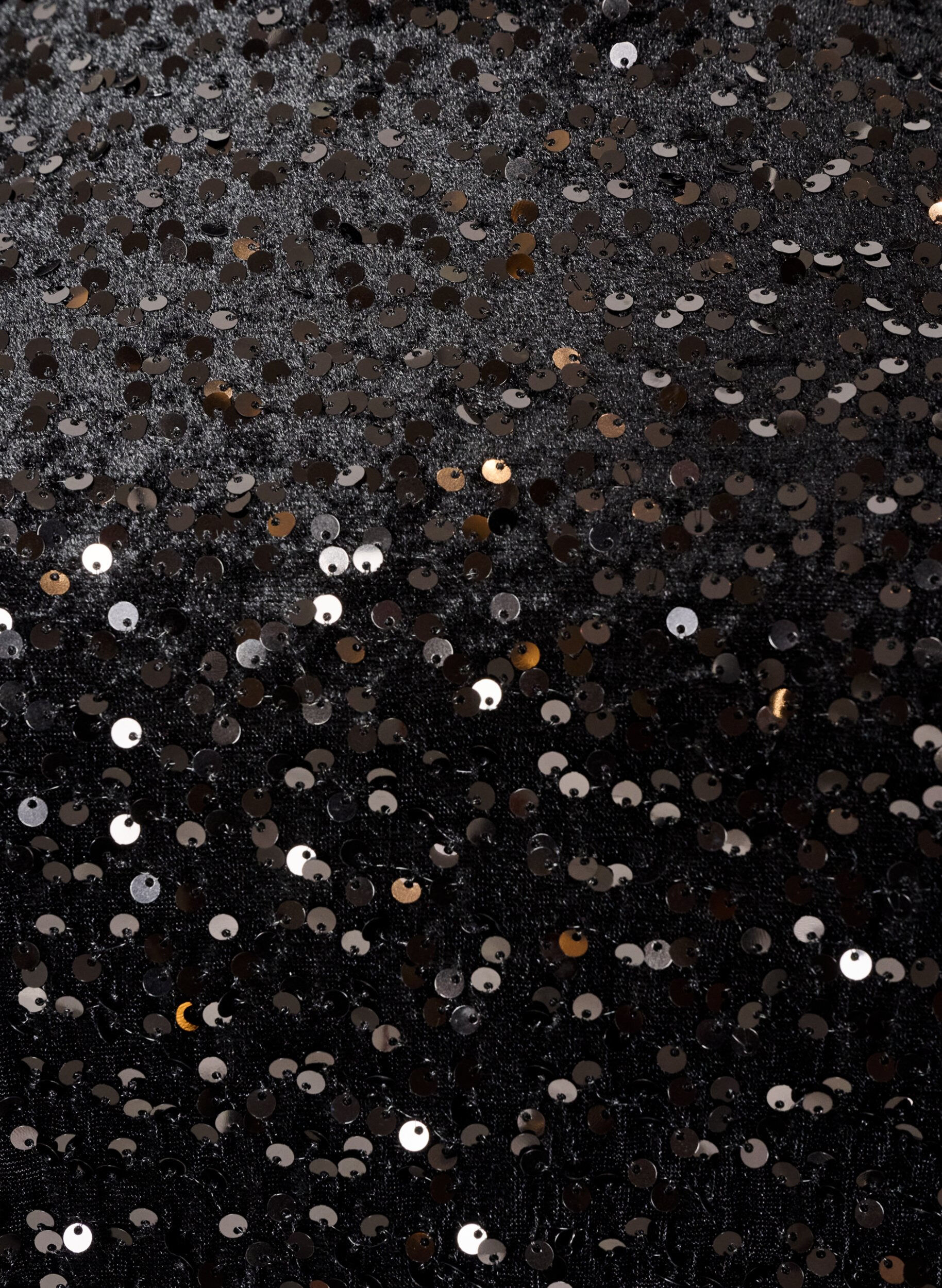 ZizziBlouse en sequins avec manches au coude, Noir, Packshot image number 2