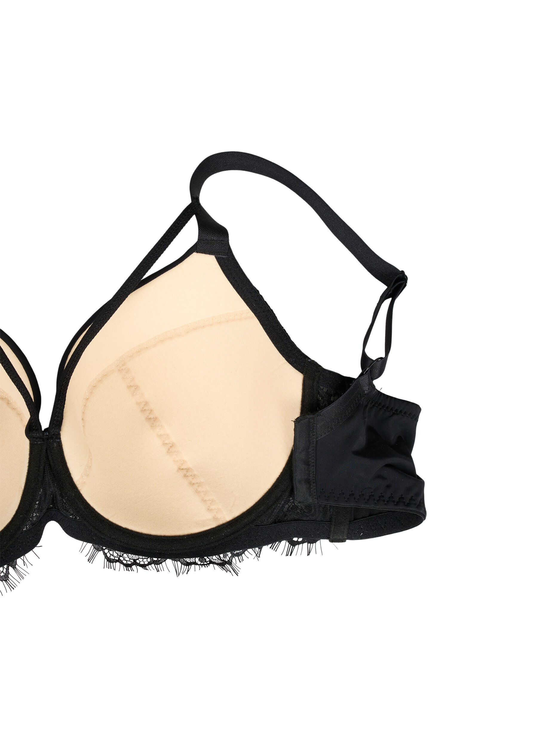 Zizzi Soutien-gorge rembourr&eacute; avec dentelle et lacet, Black, Packshot image number 3
