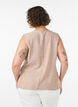 Gilet ray&eacute; en lin et viscose, Beige, Model image number 2