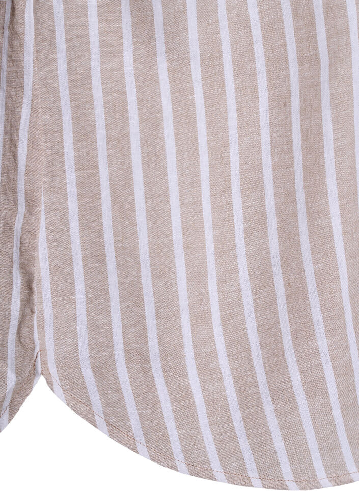 Chemise en lin et viscose avec manches 3/4, Beige, Packshot image number 3