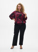 Blouse en viscose &agrave; imprim&eacute; floral et smocks, Bordeaux fonc&eacute;, Model image number 1