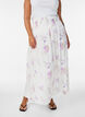 Jupe longue en viscose avec smocks, Blanc, Model image number 0