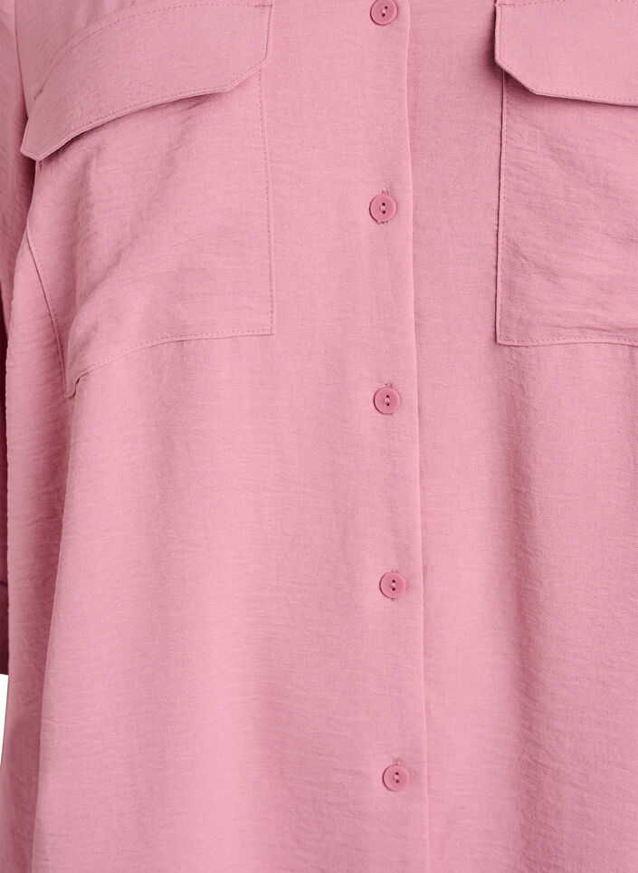 Chemise avec poches poitrine et manches 3/4, Rose, Packshot image number 2