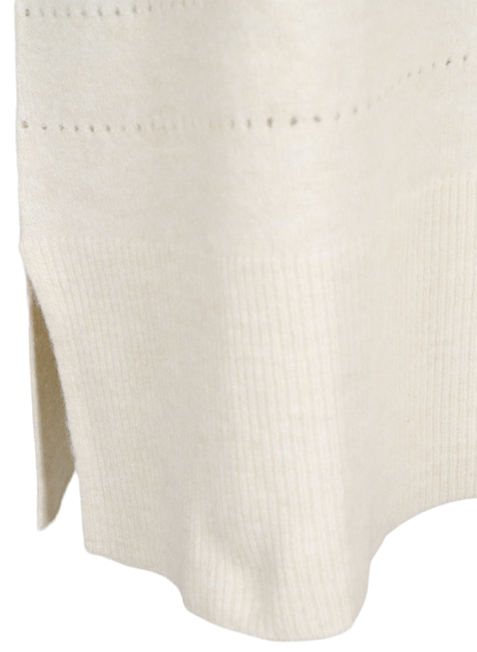 Zizzi Robe en maille &agrave; fentes et motifs en dentelle, Birch Mel., Packshot image number 3