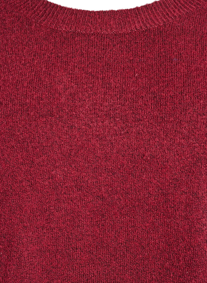Blouse longue en maille avec boutons boule, Bordeaux fonc&eacute;, Packshot image number 2