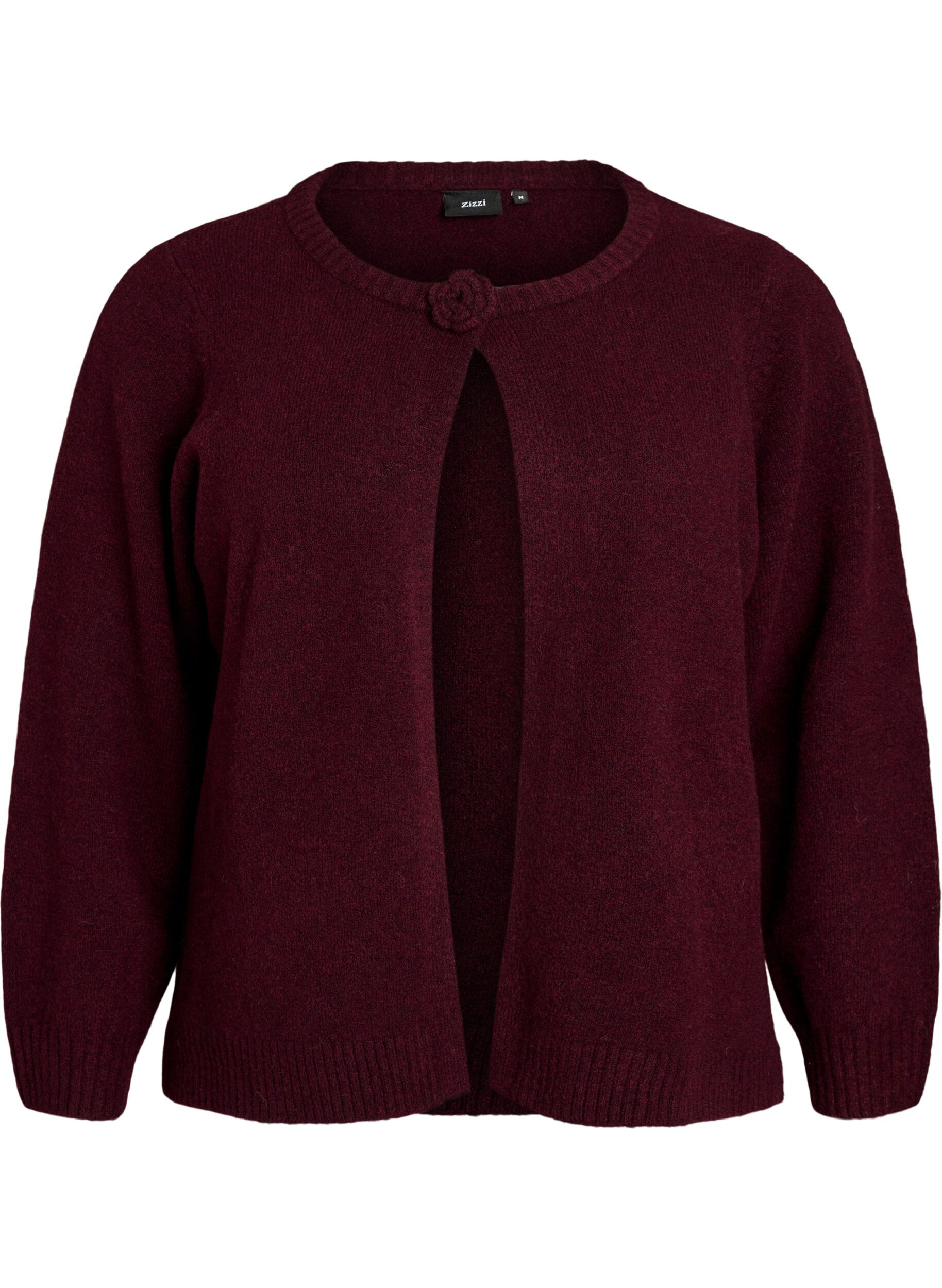 Cardigan en maille avec d&eacute;tail fleuri