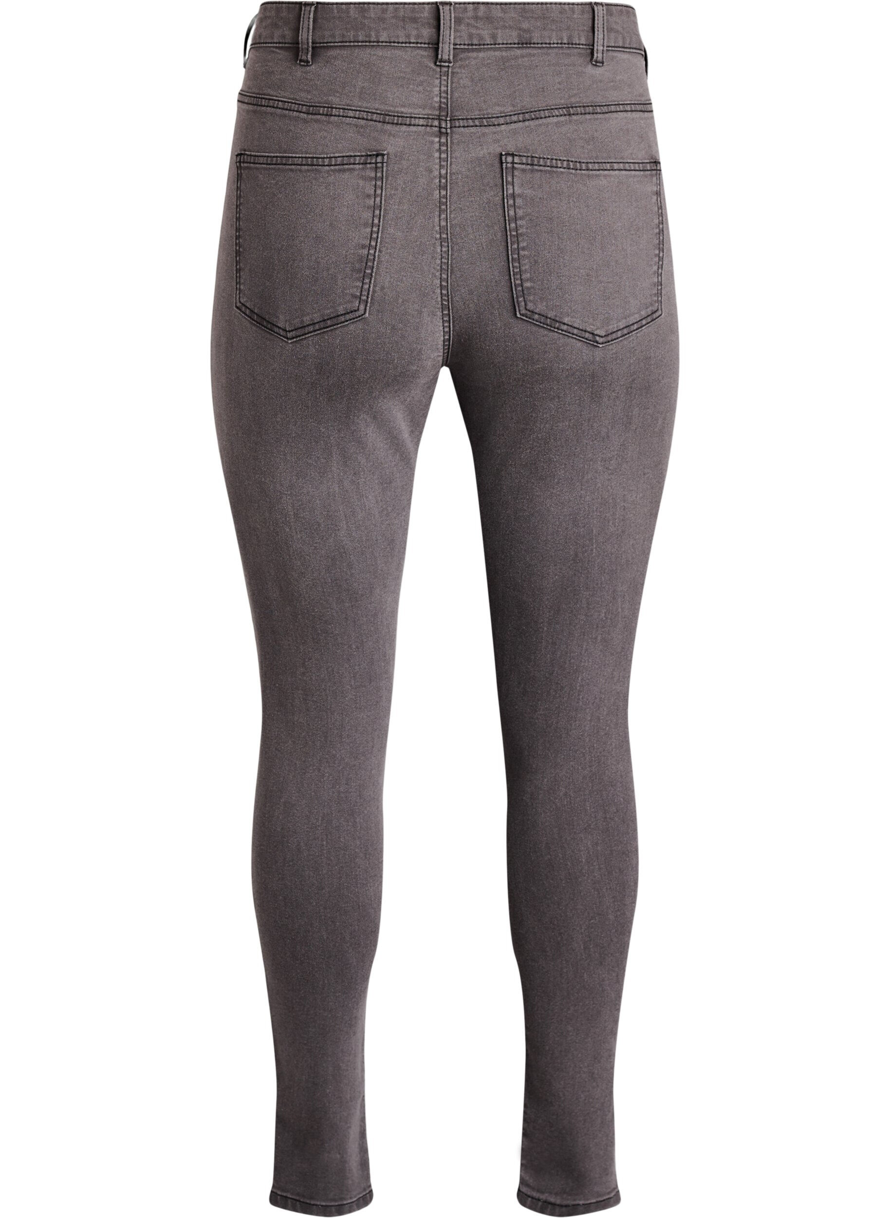 Zizzi Jean Amy taille haute coupe super slim, Gris, Packshot image number 1